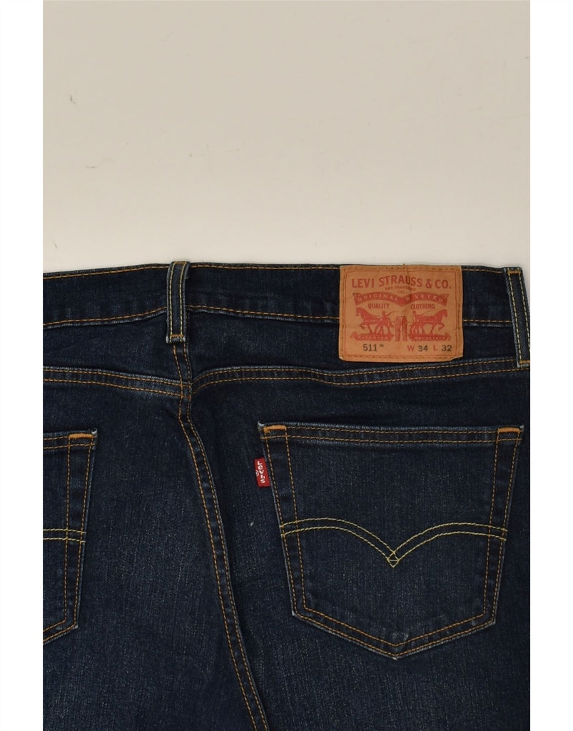 LEVI'S Mens 511 Slim Jeans W34 L26 Navy Blue Cotton | Vintage Levi's | Thrift | Second-Hand Levi's | Used Clothing | Messina Hembry 