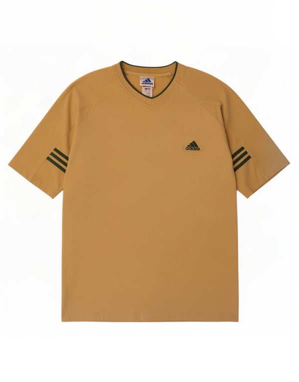 Adidas Mens T-Shirt Top UK 48/50 XL Beige Cotton