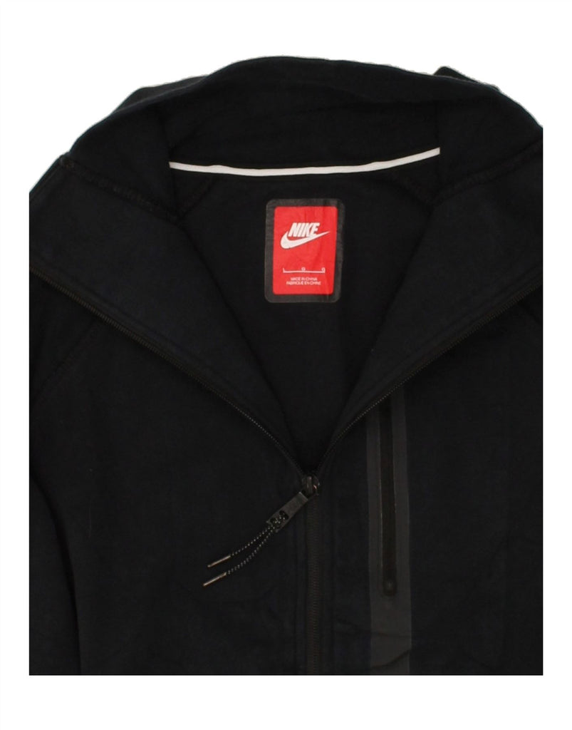 NIKE Womens Graphic Tracksuit Top Jacket UK 16 Large Black Cotton | Vintage Nike | Thrift | Second-Hand Nike | Used Clothing | Messina Hembry 