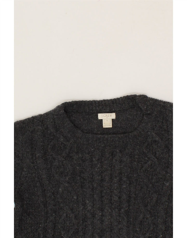 J. CREW Womens Crew Neck Jumper Sweater UK 10 Small Grey Viscose Vintage J. Crew and Second-Hand J. Crew from Messina Hembry 