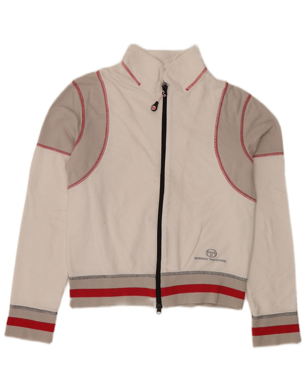 Sergio Tacchini Womens Tracksuit Top Jacket IT 44 Medium White Colourblock