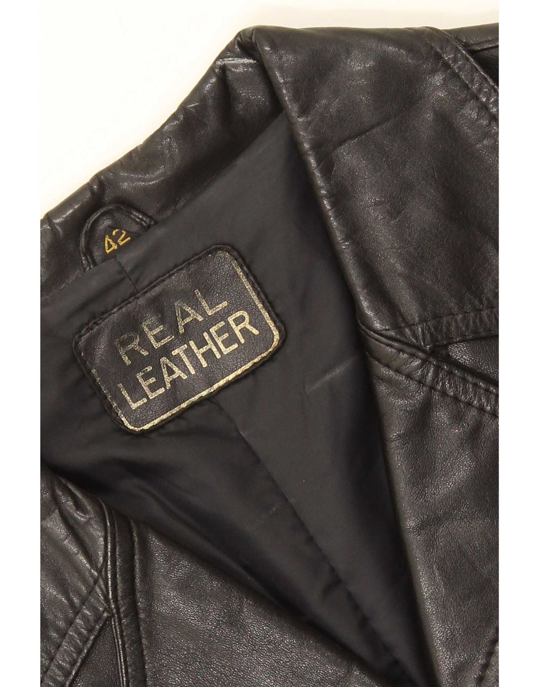 Vintage Womens Leather Jacket IT 42 Medium Black