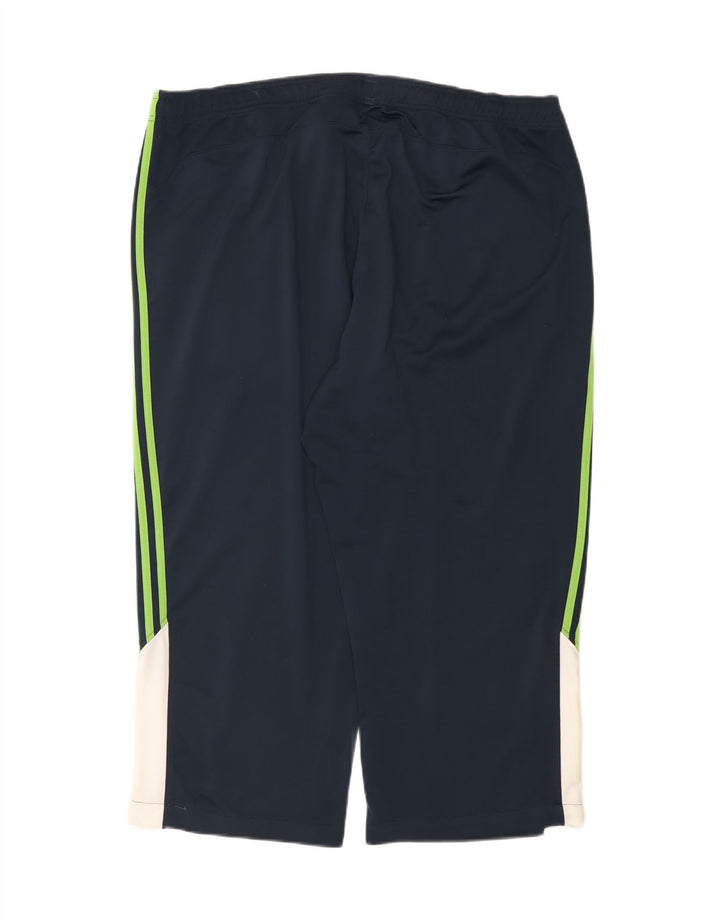 Adidas Mens Capri Tracksuit Trousers 2XL  Navy Blue Colourblock Polyester