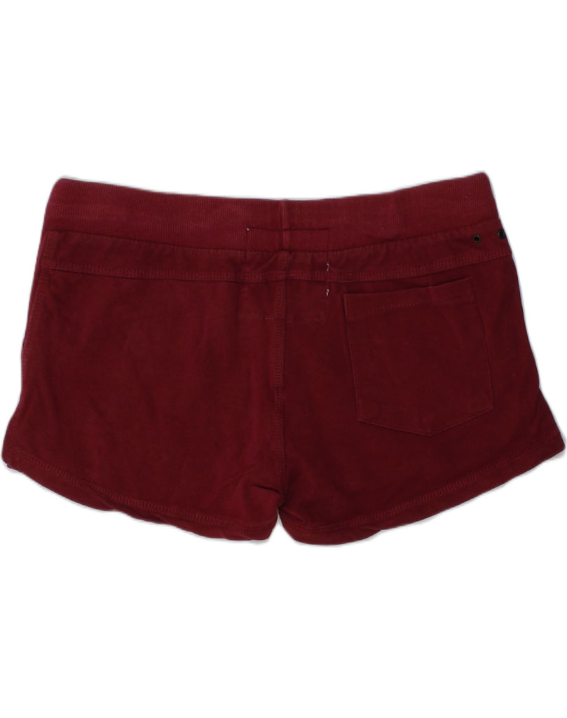 JACK WILLS Womens Graphic Sport Shorts UK 10 Small Maroon Cotton | Vintage Jack Wills | Thrift | Second-Hand Jack Wills | Used Clothing | Messina Hembry 