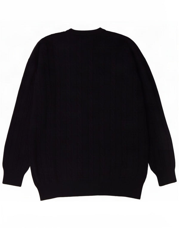 Pringle Mens Crew Neck Jumper Sweater Medium Navy Blue Virgin Wool