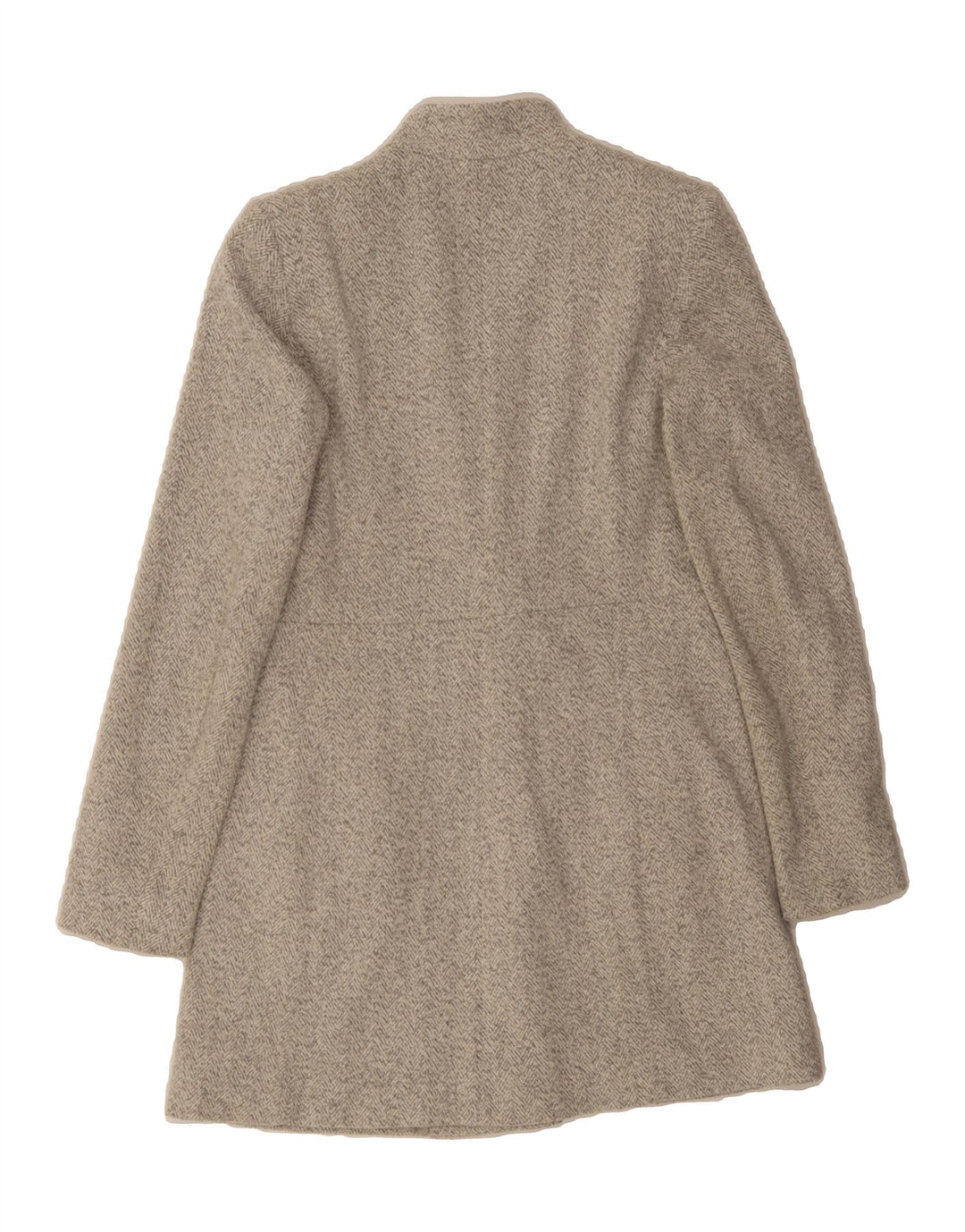 ZARA Womens Overcoat UK 10 Small Grey Herringbone Vintage Zara and Second-Hand Zara from Messina Hembry 