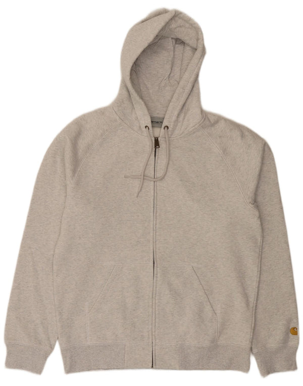 Carhartt Mens Zip Hoodie Sweater Medium Grey Cotton