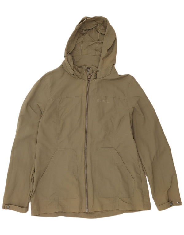 Mountain Warehouse Womens Hooded Windbreaker Jacket UK 16 Large Khaki Nylon