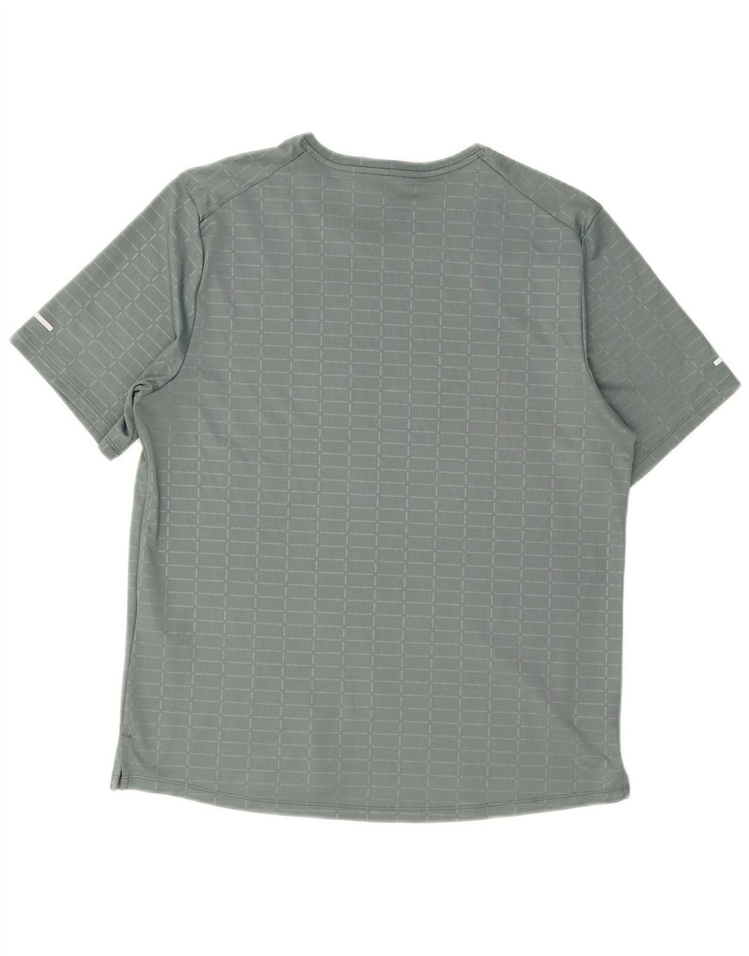 Nike Mens Dri Fit T-Shirt Top Medium Grey Check Polyester