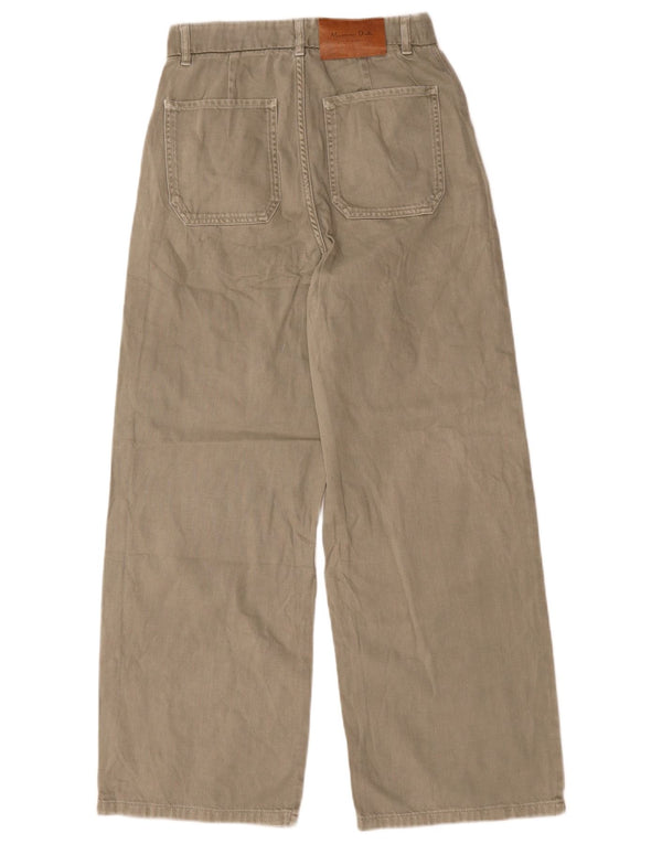 Zara Womens Wide Leg Jeans EU 36 XS W26 L27 Khaki Cotton