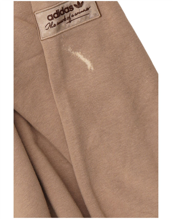 Adidas Mens Graphic Sweatshirt Jumper Medium Beige Cotton