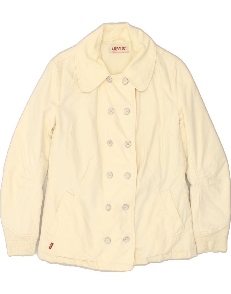 LEVI'S Womens Double Breasted Coat UK 16 Large Beige Cotton | Vintage Levi's | Thrift | Second-Hand Levi's | Used Clothing | Messina Hembry 