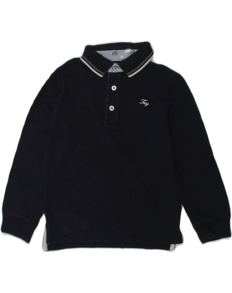 FAY Boys Long Sleeve Polo Shirt 3-4 Years Navy Blue Cotton | Vintage Fay | Thrift | Second-Hand Fay | Used Clothing | Messina Hembry 