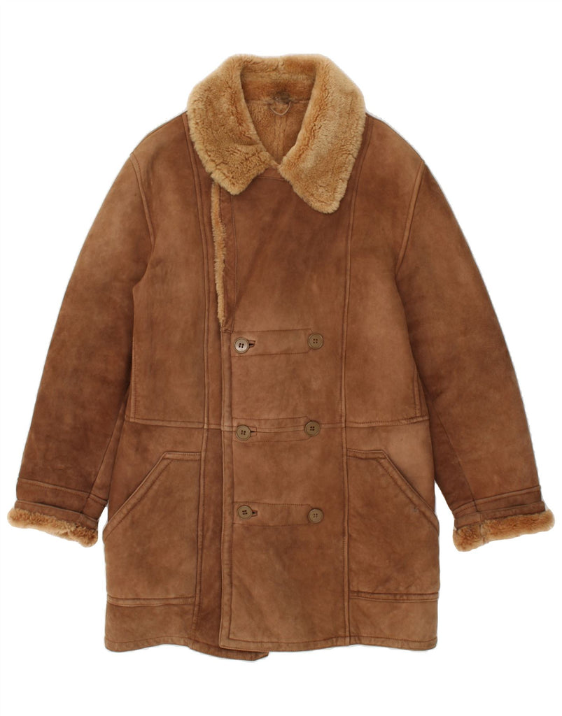 VINTAGE Mens Shearling Jacket UK 38 Medium Brown | Vintage Vintage | Thrift | Second-Hand Vintage | Used Clothing | Messina Hembry 
