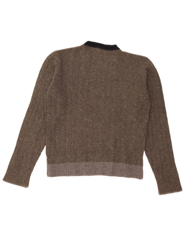 Dkny Mens Crew Neck Jumper Sweater Small Grey Colourblock Wool