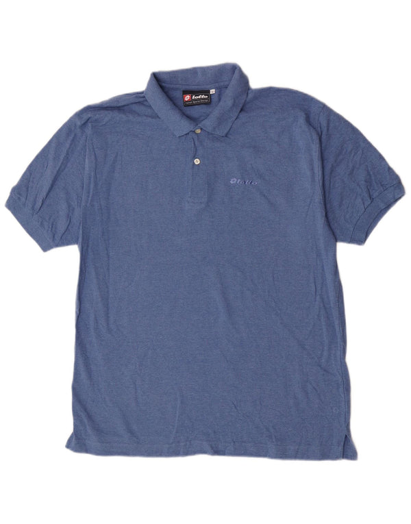 Lotto Mens Polo Shirt Large Blue Cotton