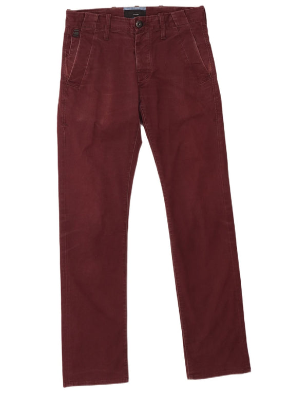 G-Star Mens Bronson Slim Chino Trousers W29 L32 Maroon Cotton