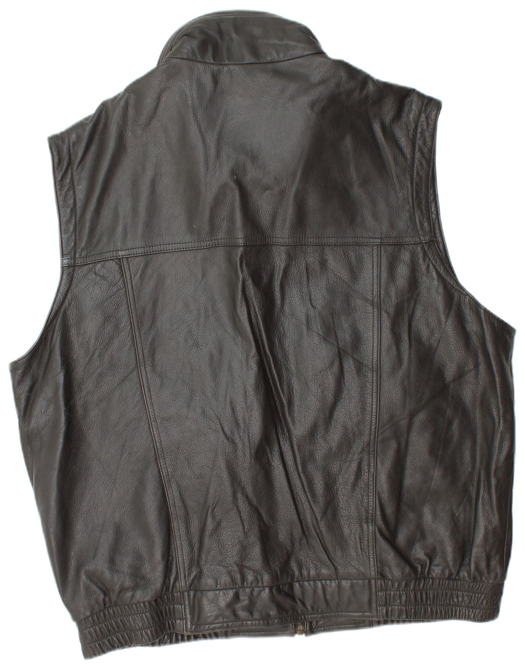 PRINCE Mens Leather Gilet IT 56 3XL Black Leather