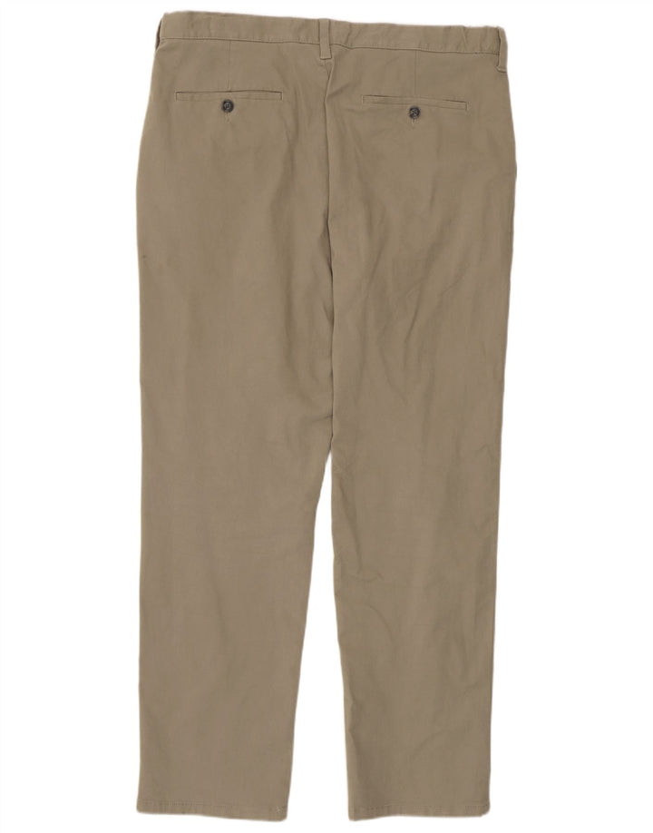 Marks & Spencer Mens Regular Fit Chino Trousers W36 L31 Beige Cotton
