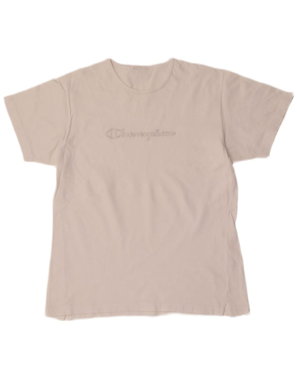 Champion Womens Graphic T-Shirt Top UK 16 Large White Cotton