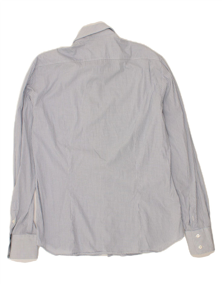 PATRIZIA PEPE Mens Shirt IT 52 Large Blue Check Cotton Vintage Patrizia Pepe and Second-Hand Patrizia Pepe from Messina Hembry 