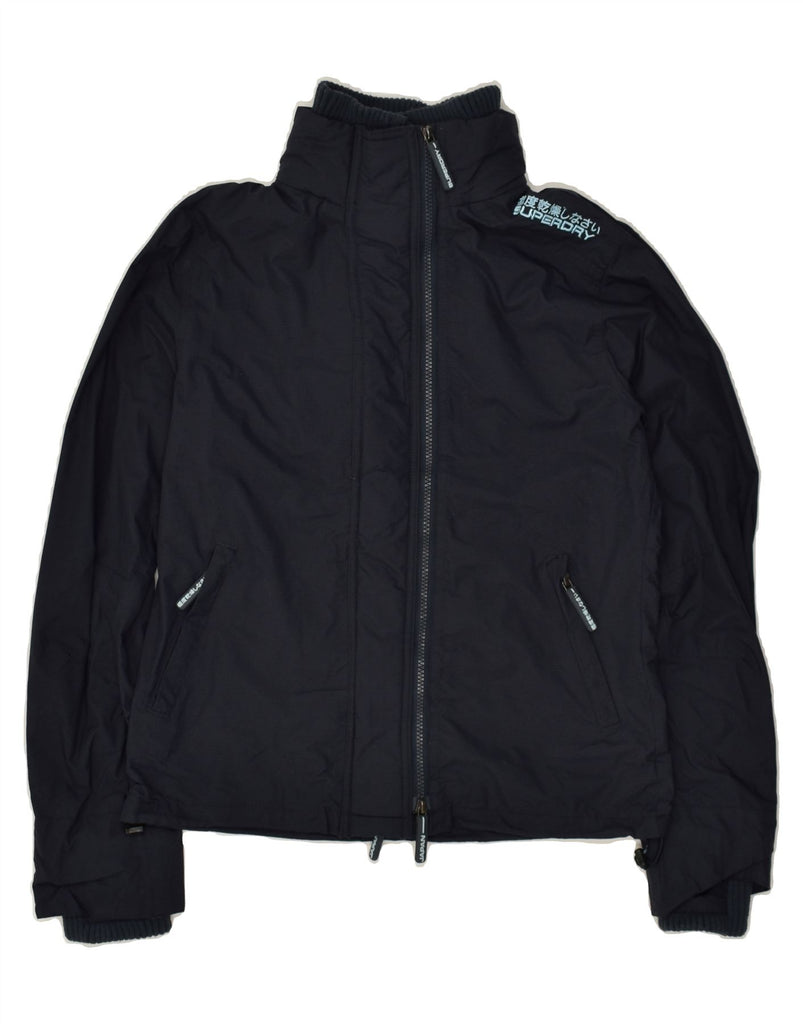 SUPERDRY Womens Rain Jacket UK 16 Large Black Nylon | Vintage Superdry | Thrift | Second-Hand Superdry | Used Clothing | Messina Hembry 