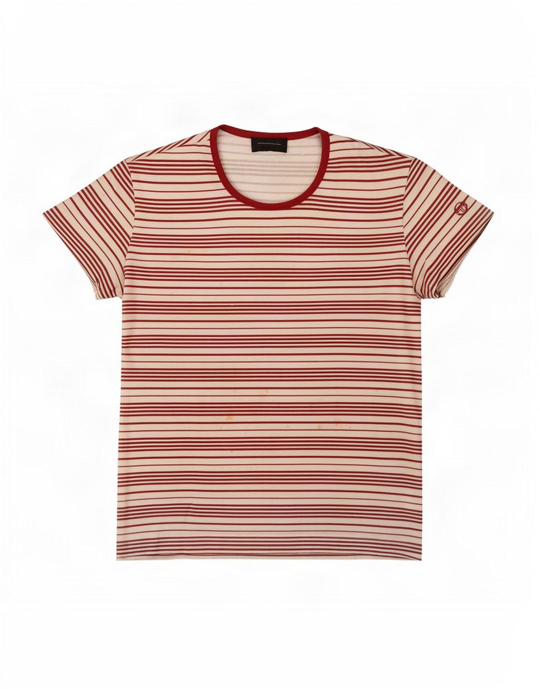 Sergio Tacchini Womens T-Shirt Top IT 44 Medium White Striped Polyester