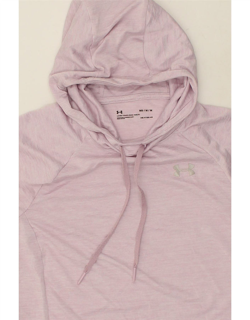 UNDER ARMOUR Womens Hoodie Jumper UK 14 Medium Pink Polyester | Vintage Under Armour | Thrift | Second-Hand Under Armour | Used Clothing | Messina Hembry 