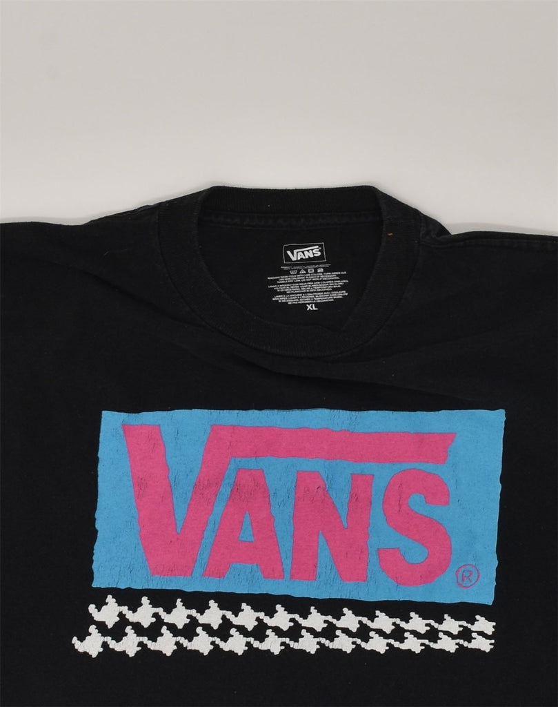 VANS Womens Graphic T-Shirt Top UK 18 XL Black Cotton | Vintage Vans | Thrift | Second-Hand Vans | Used Clothing | Messina Hembry 