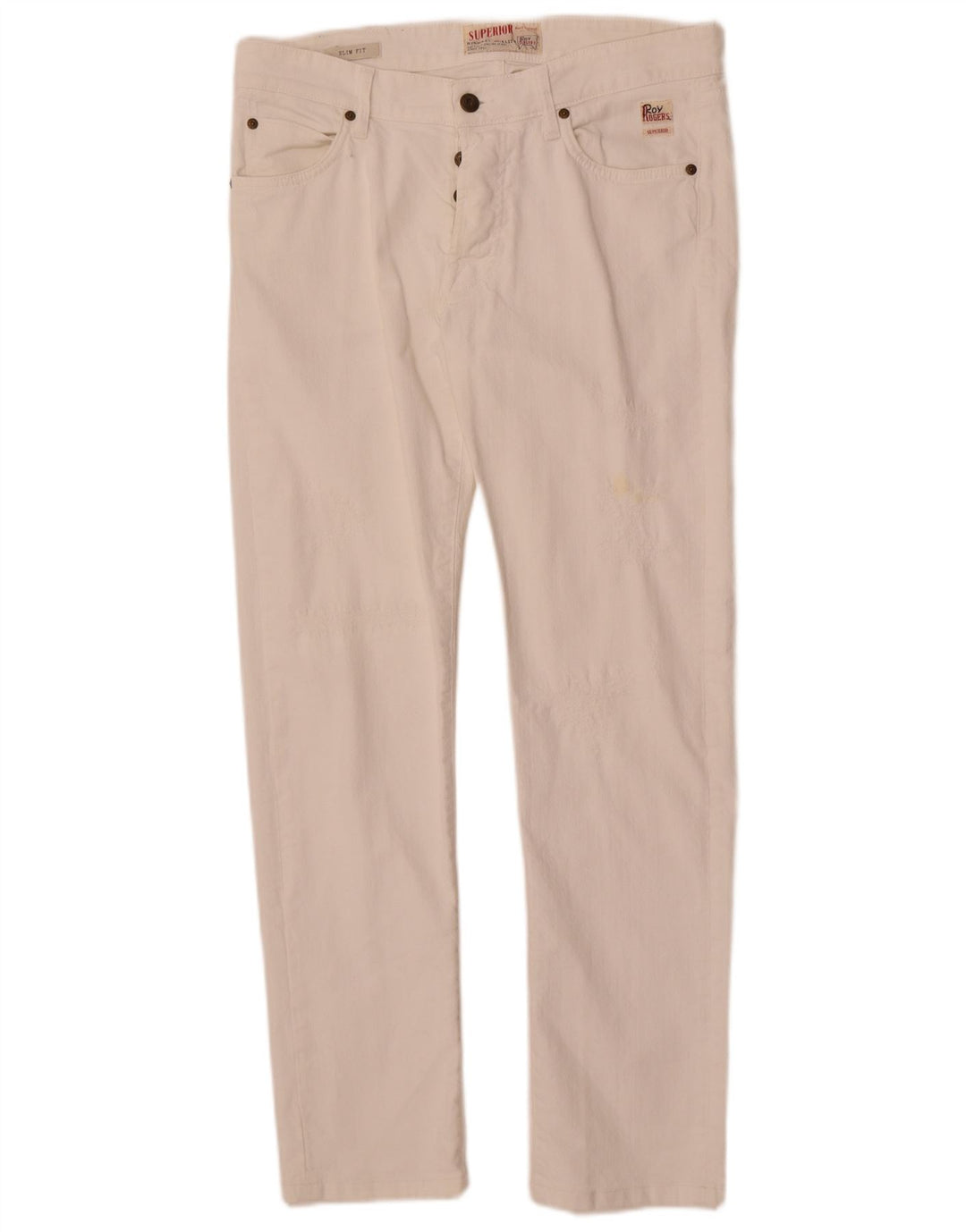 Roy Rogers Womens Slim Jeans W34 L30 White Cotton
