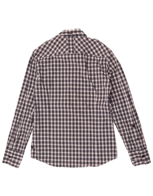 Guess Mens Shirt Small Blue Check Cotton