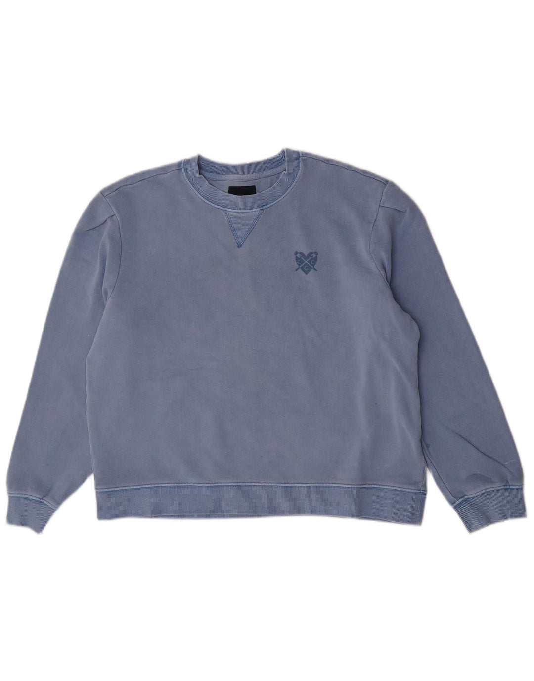 Crew Clothing Womens Oversized Sweatshirt Jumper UK 10 Small Blue Cotton