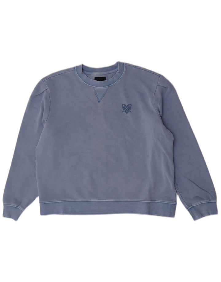 Crew Clothing Womens Oversized Sweatshirt Jumper UK 10 Small Blue Cotton
