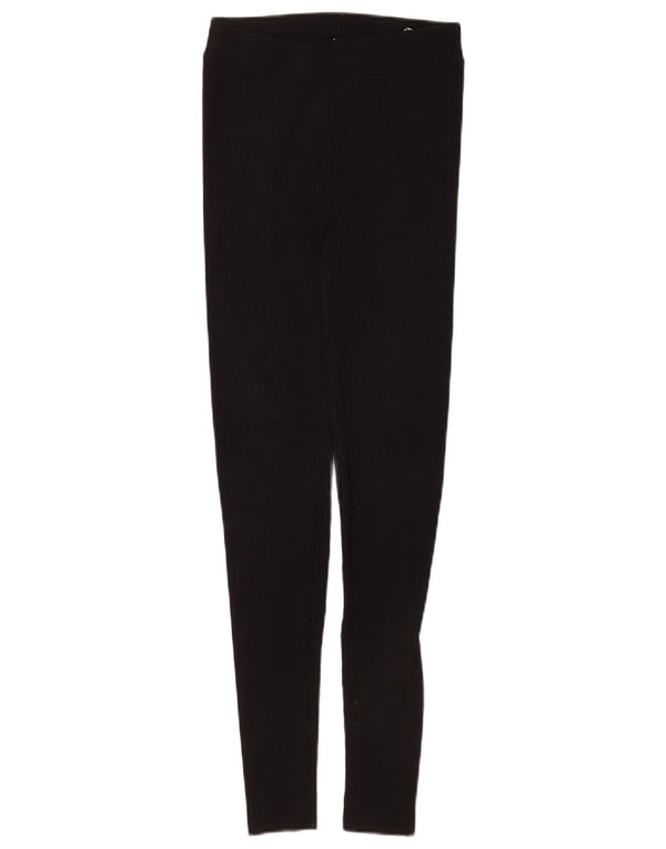 Zara Womens Leggings UK 8 Small  Black Viscose