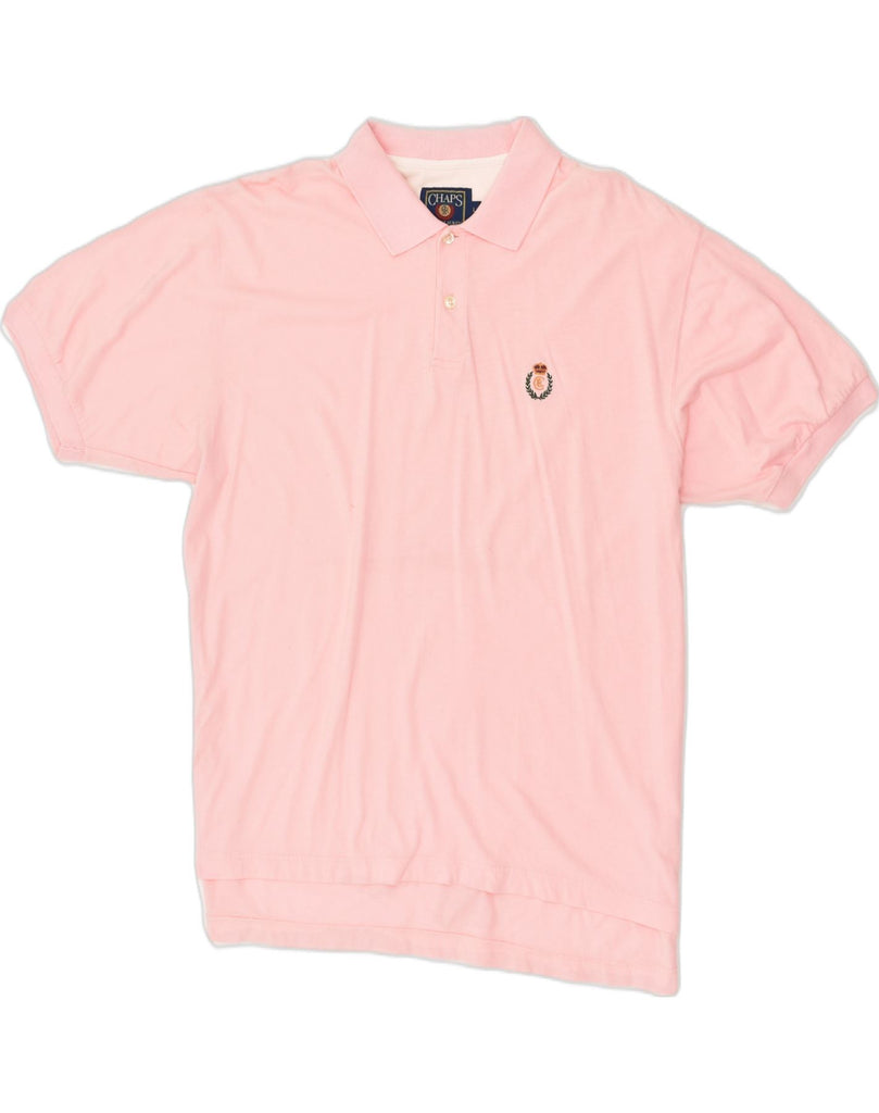 CHAPS Mens Polo Shirt Large Pink Cotton | Vintage Chaps | Thrift | Second-Hand Chaps | Used Clothing | Messina Hembry 