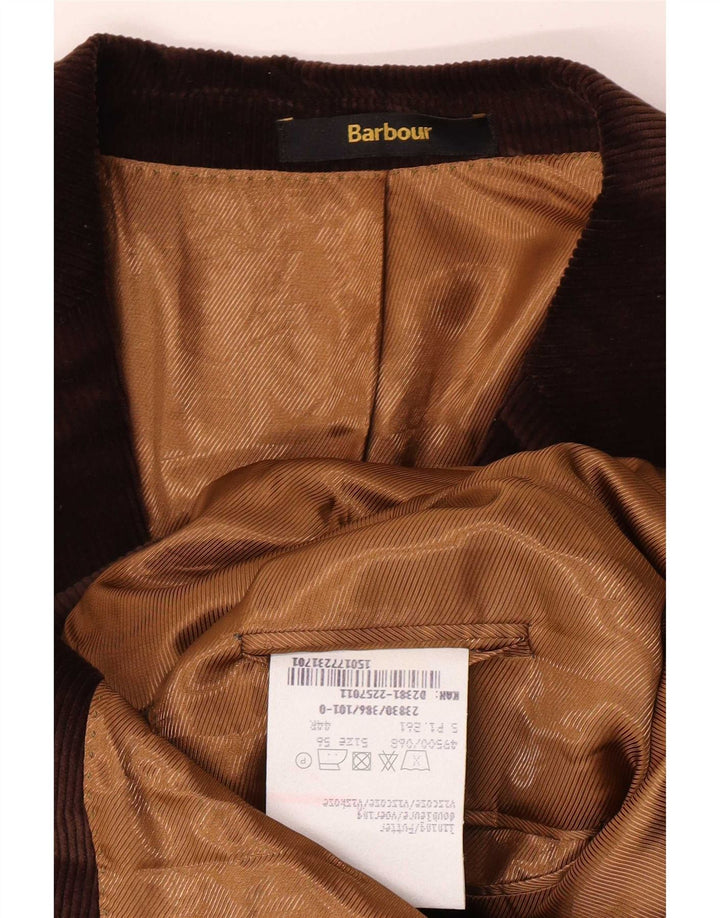 Barbour Mens 2 Button Corduroy Blazer Jacket IT 56 3XL Brown Cotton
