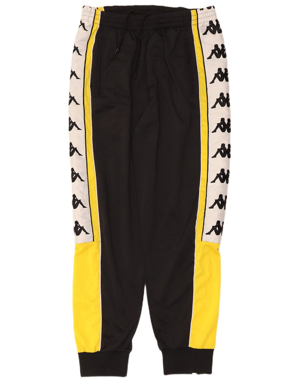Kappa Mens Tracksuit Trousers Joggers Large  Black Colourblock Polyester