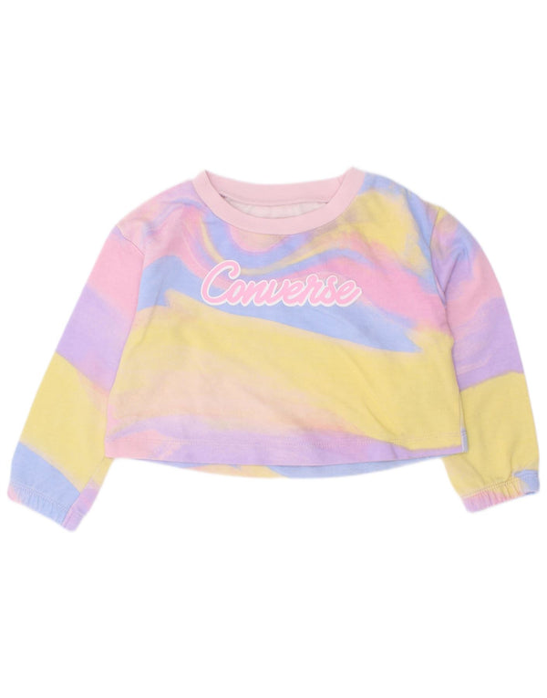 Converse Baby Girls Crop Sweatshirt Jumper 18-24 Months Multicoloured