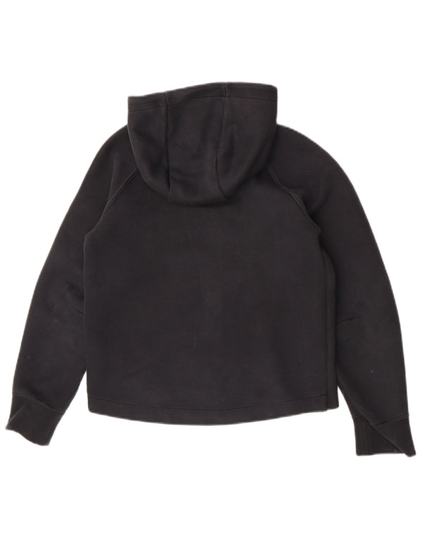 Nike Girls Zip Hoodie Sweater 10-11 Years Medium Black Cotton