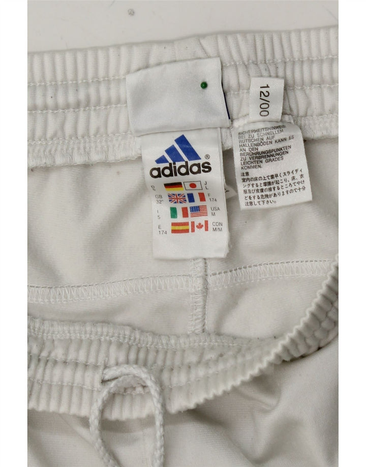 ADIDAS Mens Tracksuit Trousers Medium White Polyester