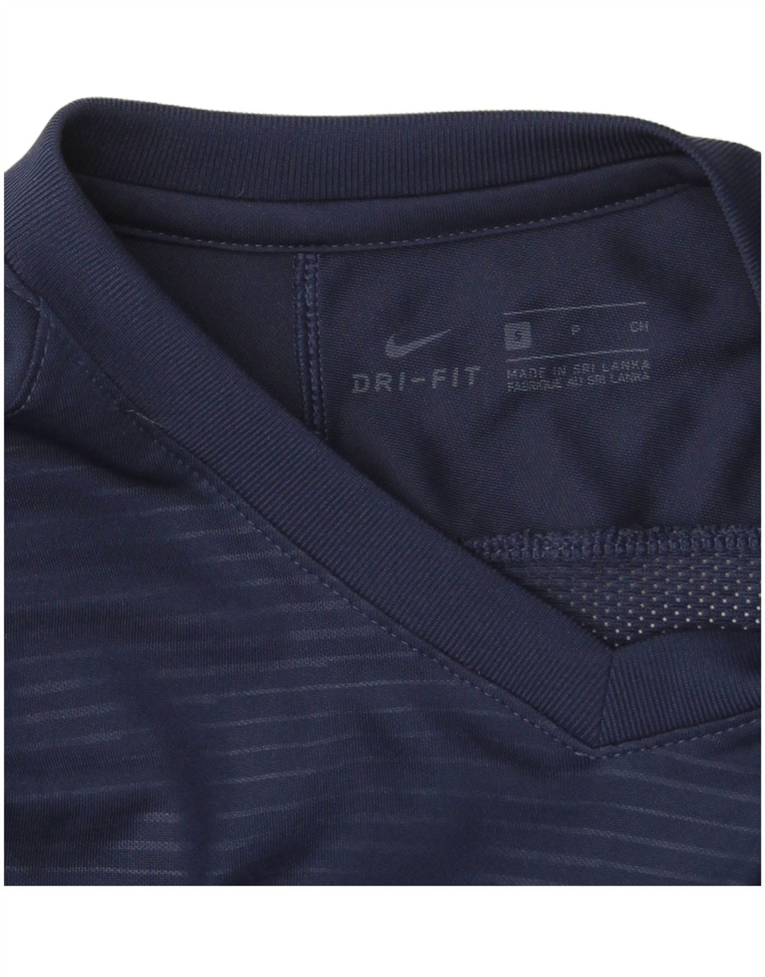 Nike Mens Dri Fit Top Long Sleeve Small Navy Blue Colourblock Polyester