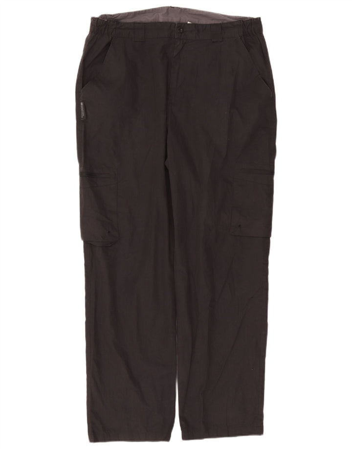 Mountain Warehouse Womens Straight Cargo Trousers W36 L30 Black Polyester
