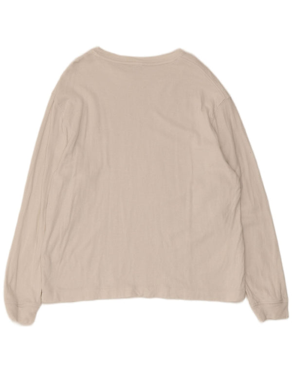 Zara Mens Top Long Sleeve Large White Cotton