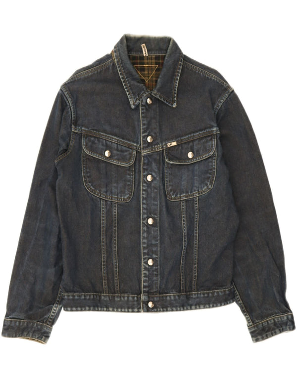 Meltin' Pot Mens Denim Jacket UK 36 Small Navy Blue