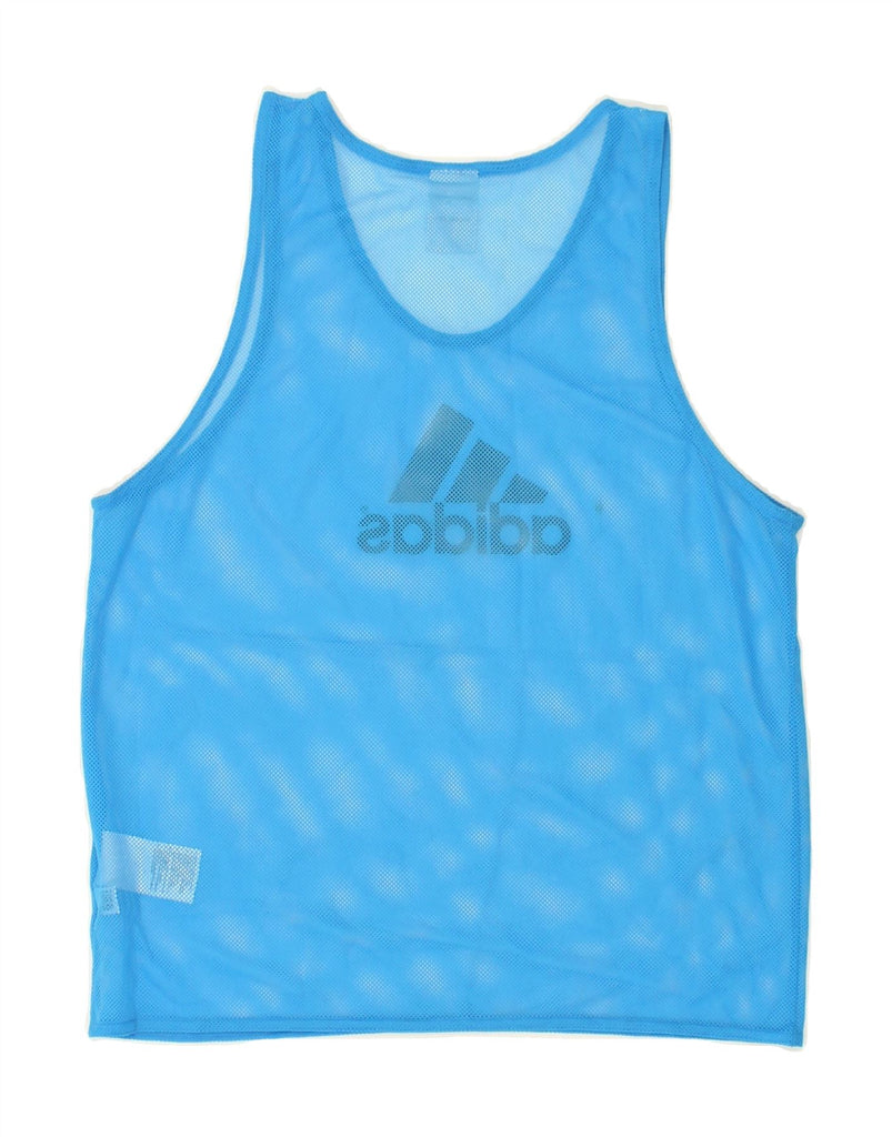 ADIDAS Womens Graphic Vest Top UK 10 Small Blue Polyester | Vintage Adidas | Thrift | Second-Hand Adidas | Used Clothing | Messina Hembry 