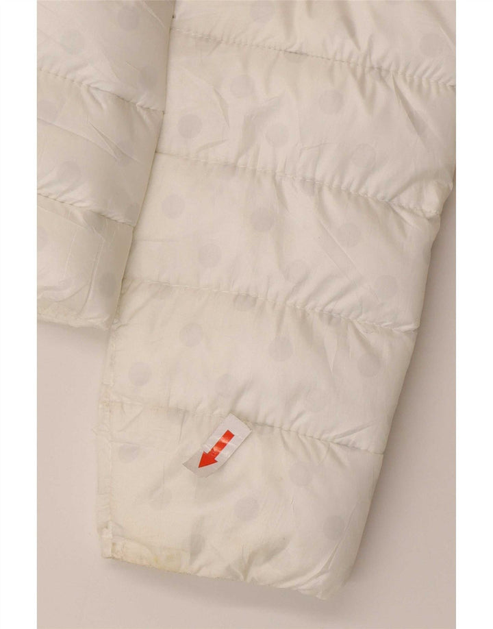 Guess Womens Padded Jacket UK 6 XS White Spotted Polyester