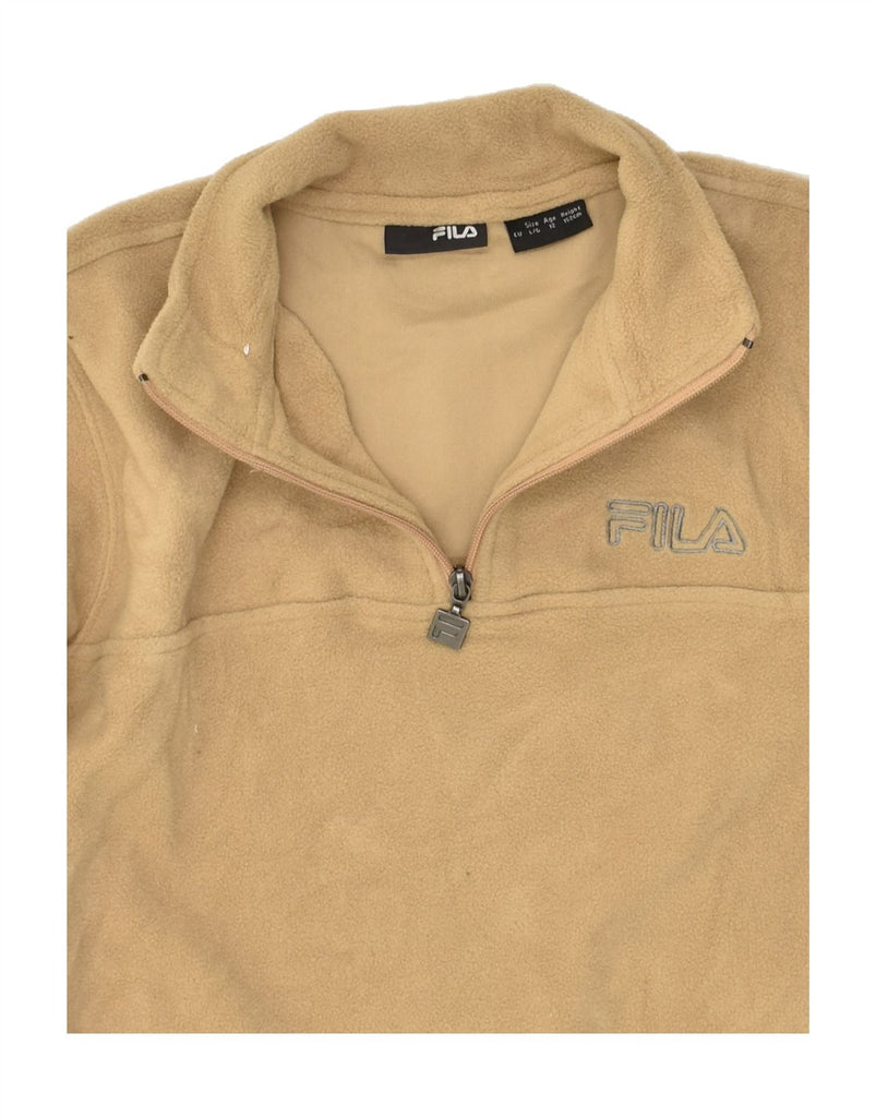 FILA Boys Zip Neck Fleece Jumper 11-12 Years Beige Polyester | Vintage Fila | Thrift | Second-Hand Fila | Used Clothing | Messina Hembry 