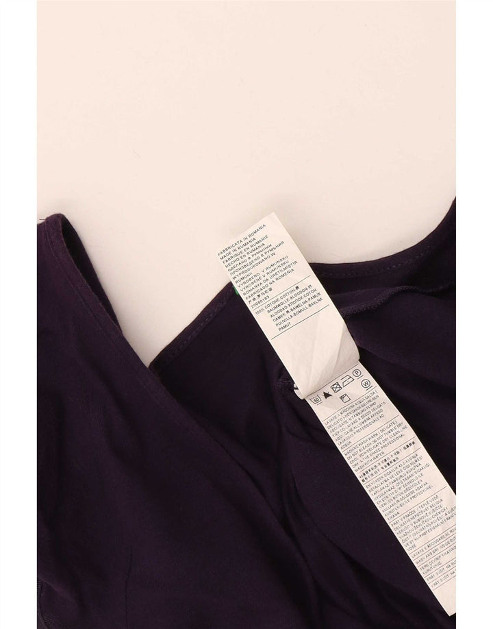 Benetton Womens Blouse Top UK 14 Large Purple Cotton