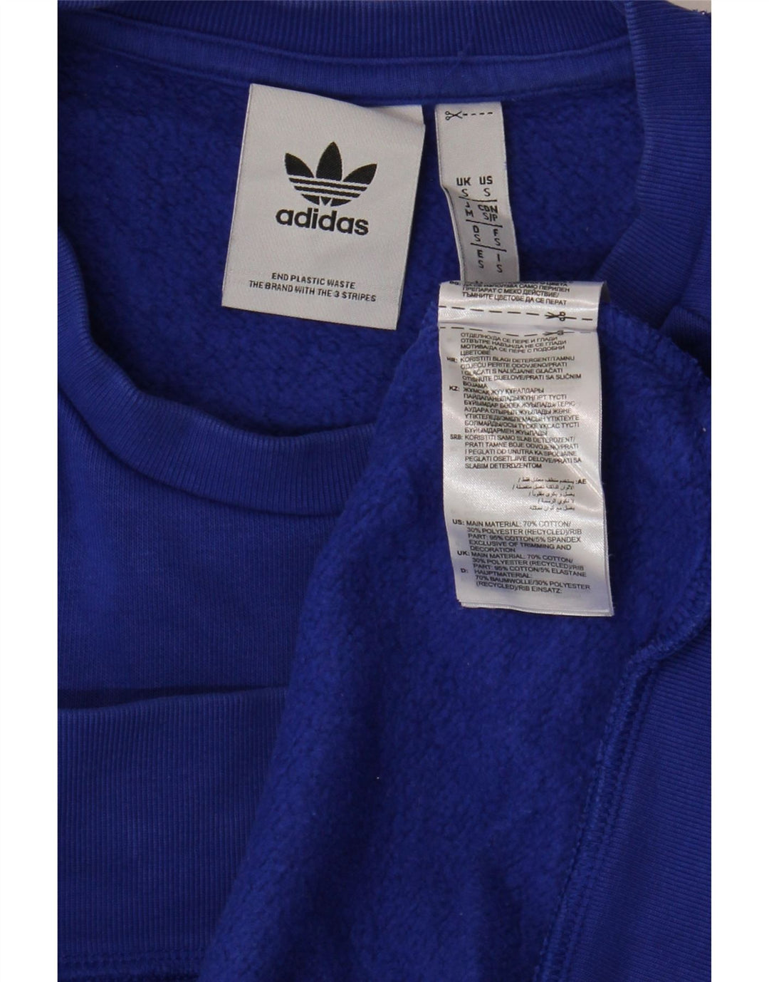 Adidas Mens Sweatshirt Jumper Small Blue Cotton