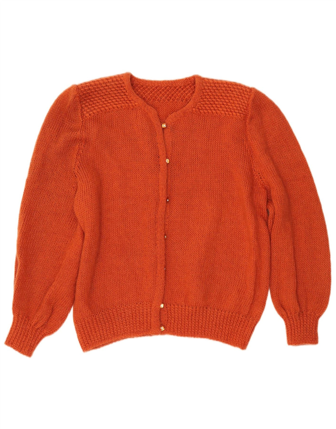 VINTAGE Womens Cardigan Sweater UK 16 Large Orange